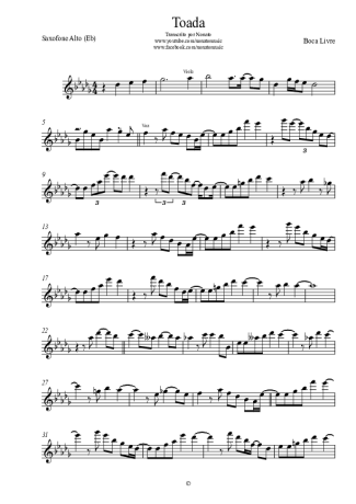 Boca Livre  score for Alto Saxophone
