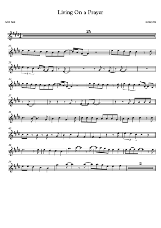 Bon Jovi  score for Alto Saxophone