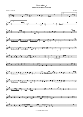 Bon Jovi  score for Alto Saxophone