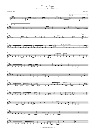 Bon Jovi These Days score for Trumpet