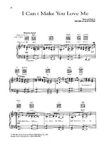 Bonnie Raitt  score for Piano