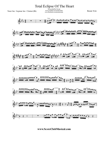 Bonnie Tyler  score for Tenor Saxophone Soprano (Bb)