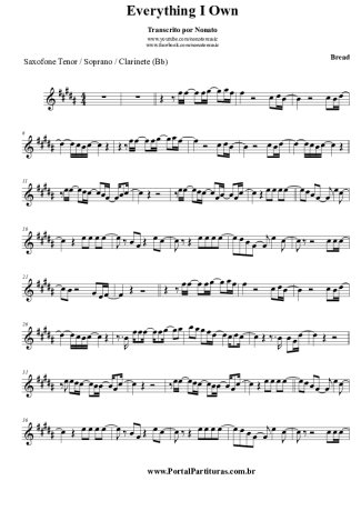 Bread Everything I Know score for Clarinet (Bb)