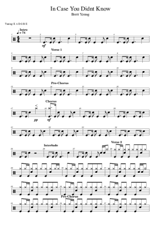 Brett Young  score for Drums