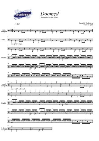 Bring Me The Horizon - Doomed - Sheet Music For Drums