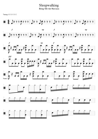 Bring Me The Horizon  score for Drums