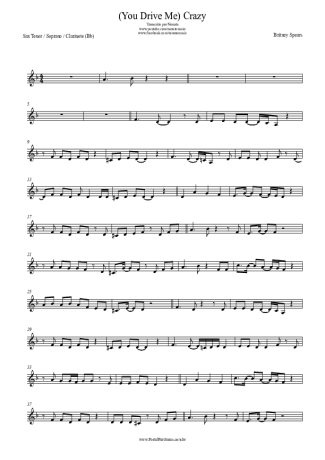 Britney Spears (You Drive Me) Crazy score for Clarinet (Bb)