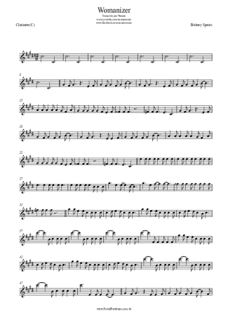 Britney Spears  score for Clarinet (C)