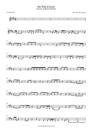 Bruno Mars Die With A Smile score for Trumpet