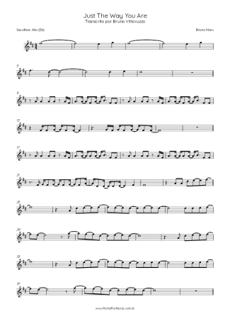 Bruno Mars  score for Alto Saxophone
