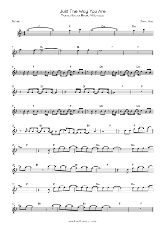Bruno Mars Just The Way You Are score for Keyboard