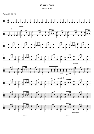 Bruno Mars  score for Drums