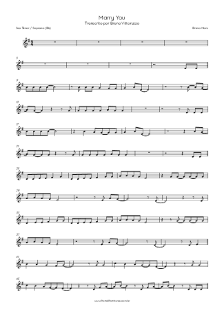 Bruno Mars  score for Tenor Saxophone Soprano (Bb)