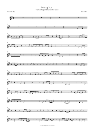Bruno Mars Marry You score for Trumpet