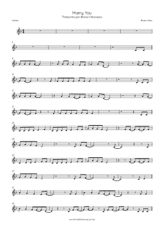 Bruno Mars Marry You score for Violin
