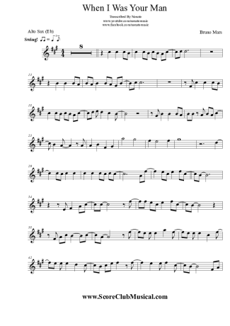 Bruno Mars  score for Alto Saxophone