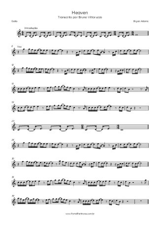 Bryan Adams Heaven score for Harmonica