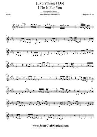 Bryan Adams  score for Violin
