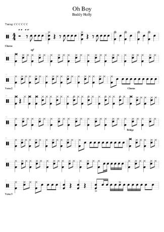 Buddy Holly Oh Boy score for Drums