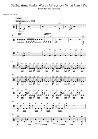 Bullet For My Valentine Suffocating Under Words Of Sorrow What Can I Do score for Drums