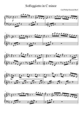 C.P.E Bach  score for Piano
