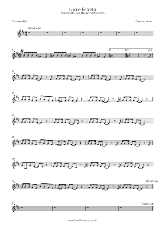 Caetano Veloso  score for Clarinet (Bb)