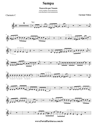 Caetano Veloso Sampa score for Clarinet (C)