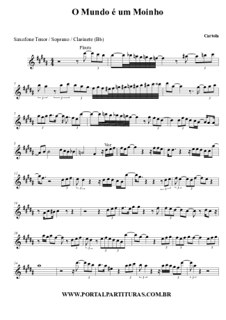 Cartola  score for Clarinet (Bb)