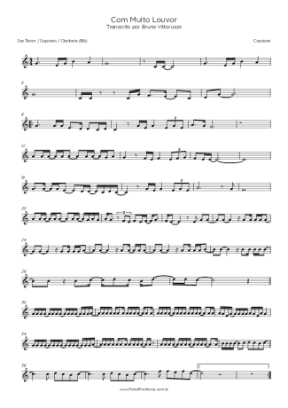 Cassiane Com Muito Louvor score for Tenor Saxophone Soprano (Bb)
