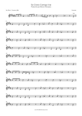 Cassiane Se Cristo Comigo Vai score for Tenor Saxophone Soprano (Bb)
