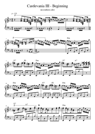 Castlevania Beginning (Castlevania III) score for Piano