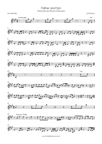 Cat Stevens  score for Clarinet (Bb)