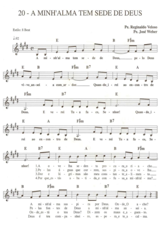 Catholic Church Music (Músicas Católicas) A Minha Alma Tem Sede de Deus score for Keyboard