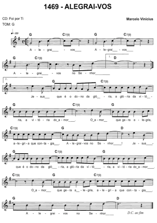 Catholic Church Music (Músicas Católicas) Alegrai Vos score for Keyboard