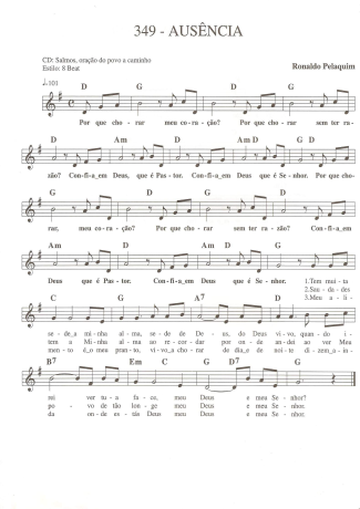 Catholic Church Music (Músicas Católicas) Ausência score for Keyboard