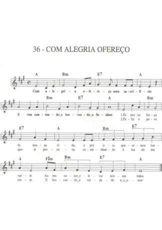 Catholic Church Music (Músicas Católicas) Com Alegria Ofereço score for Keyboard