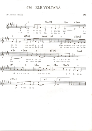 Catholic Church Music (Músicas Católicas) Ele Voltará score for Keyboard