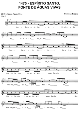 Catholic Church Music (Músicas Católicas) Espírito Santo Fonte De Águas Vivas score for Keyboard