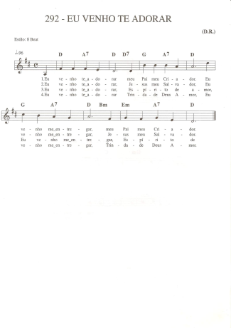Catholic Church Music (Músicas Católicas) Eu Venho te Adorar score for Keyboard