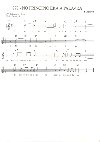 Catholic Church Music (Músicas Católicas) No Princípio Era a Palavra score for Keyboard
