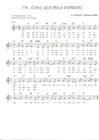 Catholic Church Music (Músicas Católicas) Ó Pai Que Pelo Espírito score for Keyboard