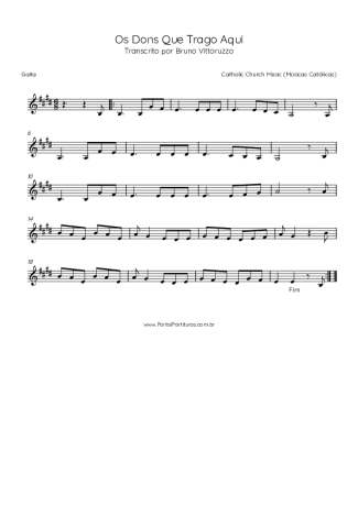Catholic Church Music (Músicas Católicas) Os Dons Que Trago Aqui score for Harmonica