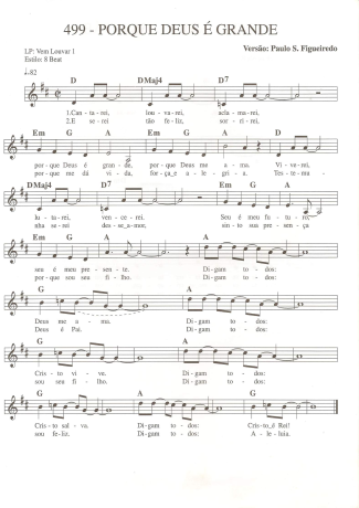 Catholic Church Music (Músicas Católicas) Porque Deus é Grande score for Keyboard