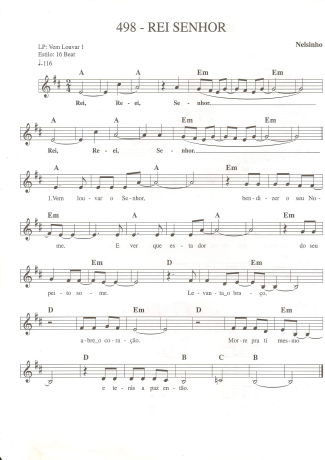 Catholic Church Music (Músicas Católicas) Rei Senhor score for Keyboard
