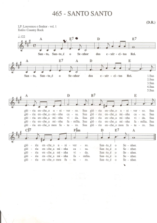 Catholic Church Music (Músicas Católicas) Santo Santo score for Keyboard