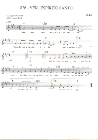 Catholic Church Music (Músicas Católicas) Vem Espírito Santo 2 score for Keyboard