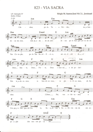 Catholic Church Music (Músicas Católicas) Via Sacra score for Keyboard