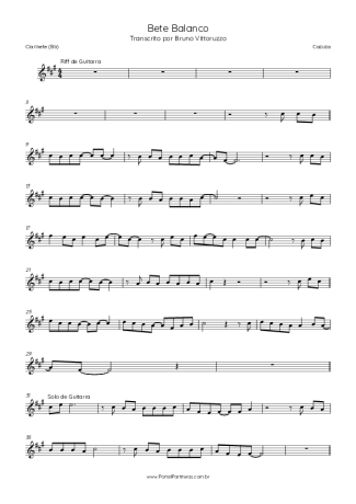 Wando - Fogo E Paixão - Sheet Music For Clarinet (Bb)