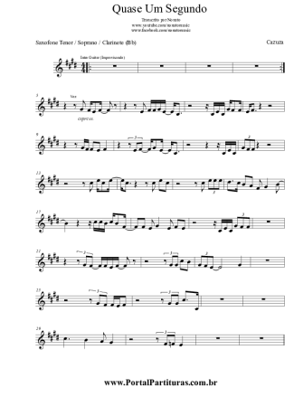 Cazuza  score for Tenor Saxophone Soprano (Bb)