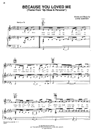 Céline Dion  score for Piano